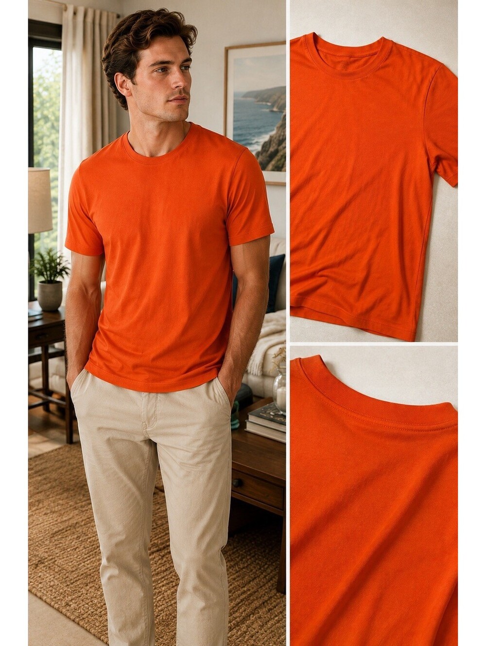 Armani Exchange Men’s Small Orange Logo T-Shirt A|X Milano New York Crew Neck